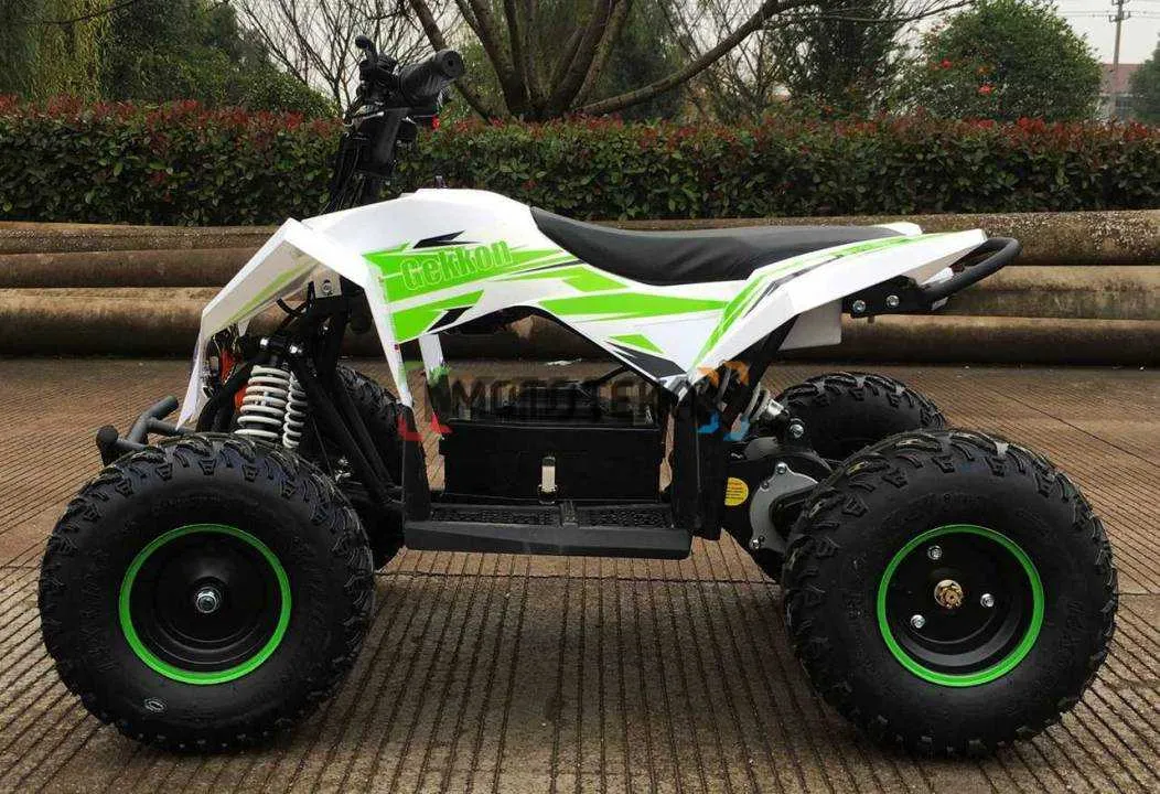 Электроквадроцикл подростковый Motax (Мотакс) Gekkon 1300W белый/зелёный (машинокомплект)